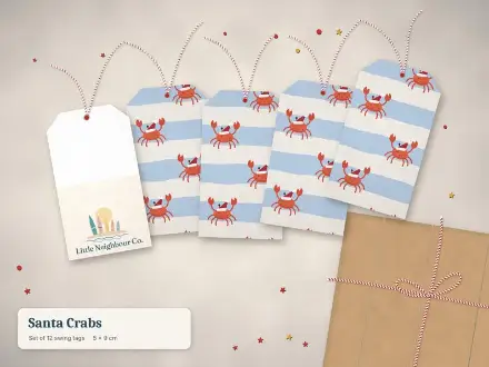Santa Crabs gift tags