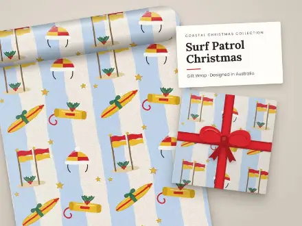 Surf Patrol Christmas wrapping paper